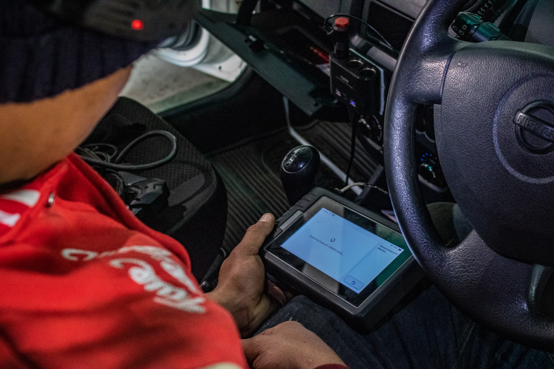 Engine diagnostic scan in progress